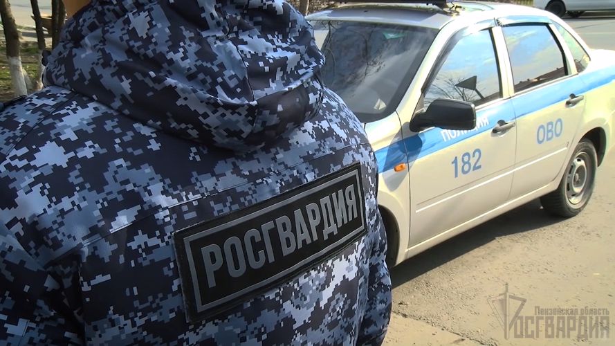 В Пензе сотрудники Росгвардии задержали мужчину, подозреваемого в нанесении телесных повреждений гражданину