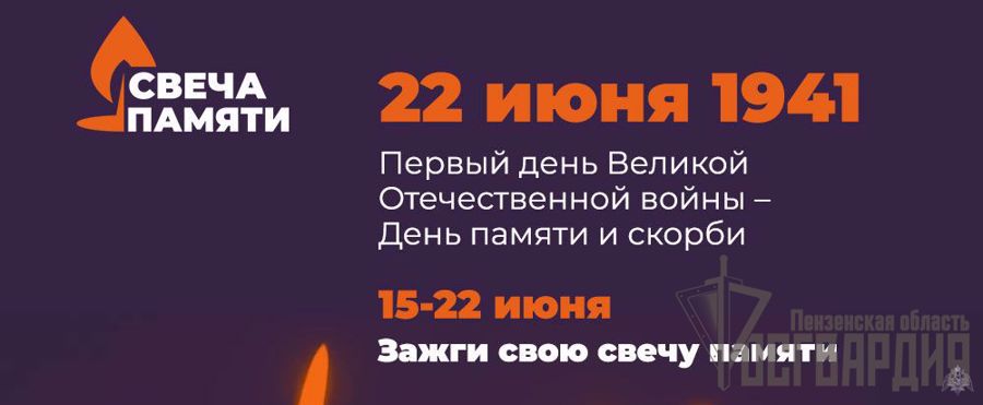 В ПЕНЗЕНСКОЙ ОБЛАСТИ СОТРУДНИКИ И ВОЕННОСЛУЖАЩИЕ РОСГВАРДИИ ПРИМУТ УЧАСТИЕ ВО ВСЕРОССИЙСКОЙ ОНЛАЙН-АКЦИИ «СВЕЧА ПАМЯТИ»