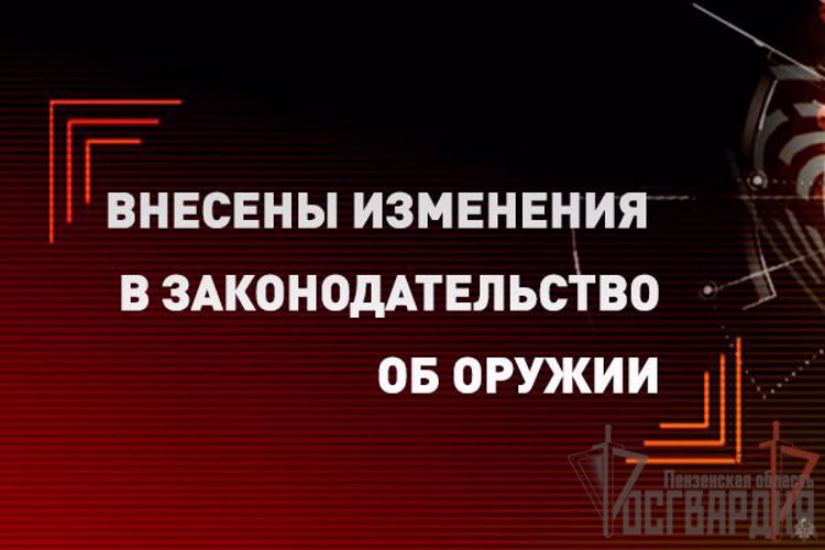 ВНЕСЕНЫ ИЗМЕНЕНИЯ В ЗАКОНОДАТЕЛЬСТВО ОБ ОРУЖИИ