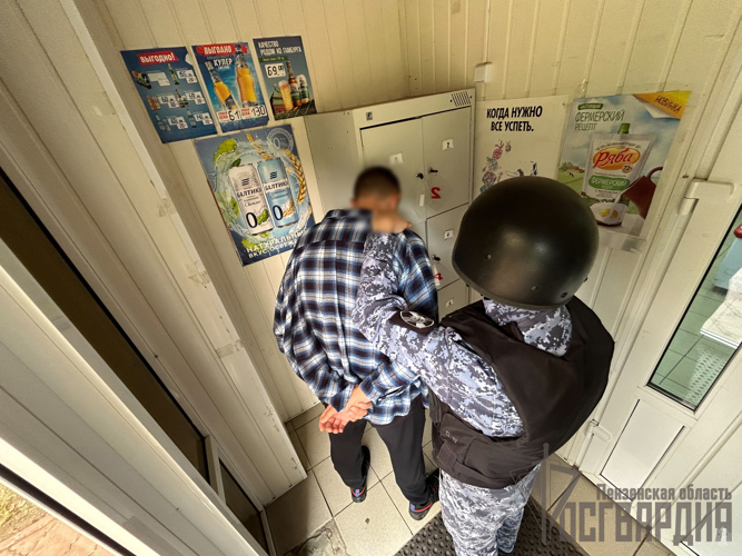 В Пензе сотрудники Росгвардии задержали гражданина, который украл инвентарь магазина
