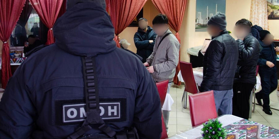 Бойцы ОМОН Росгвардии и сотрудники полиции проверили соблюдение миграционного законодательства в Пензе (видео)
