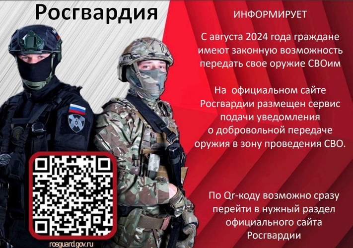 Как передать оружие для нужд СВО. Росгвардия рассказывает о порядке действий